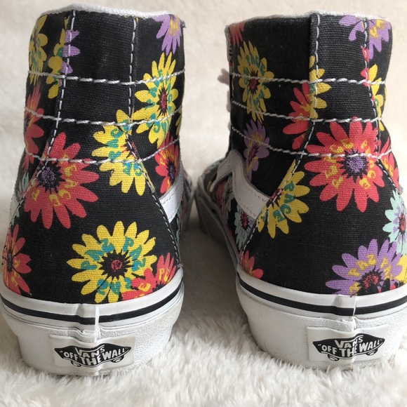 Vans Hightop Black Floral Peace Pace Pax Laceup Size 7.5 women 6 men - Picture 7 of 14